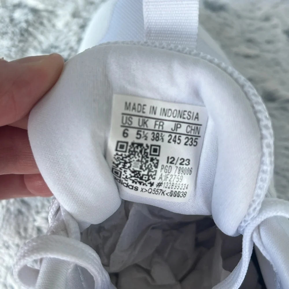 Youth 6 Adidas X_PLRPHASE J White on White Running Shoes